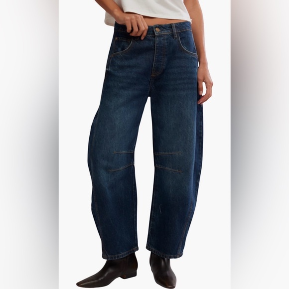 We The Free Denim - NWOT Free People We The Free Good Luck Barrel Jeans Deep End